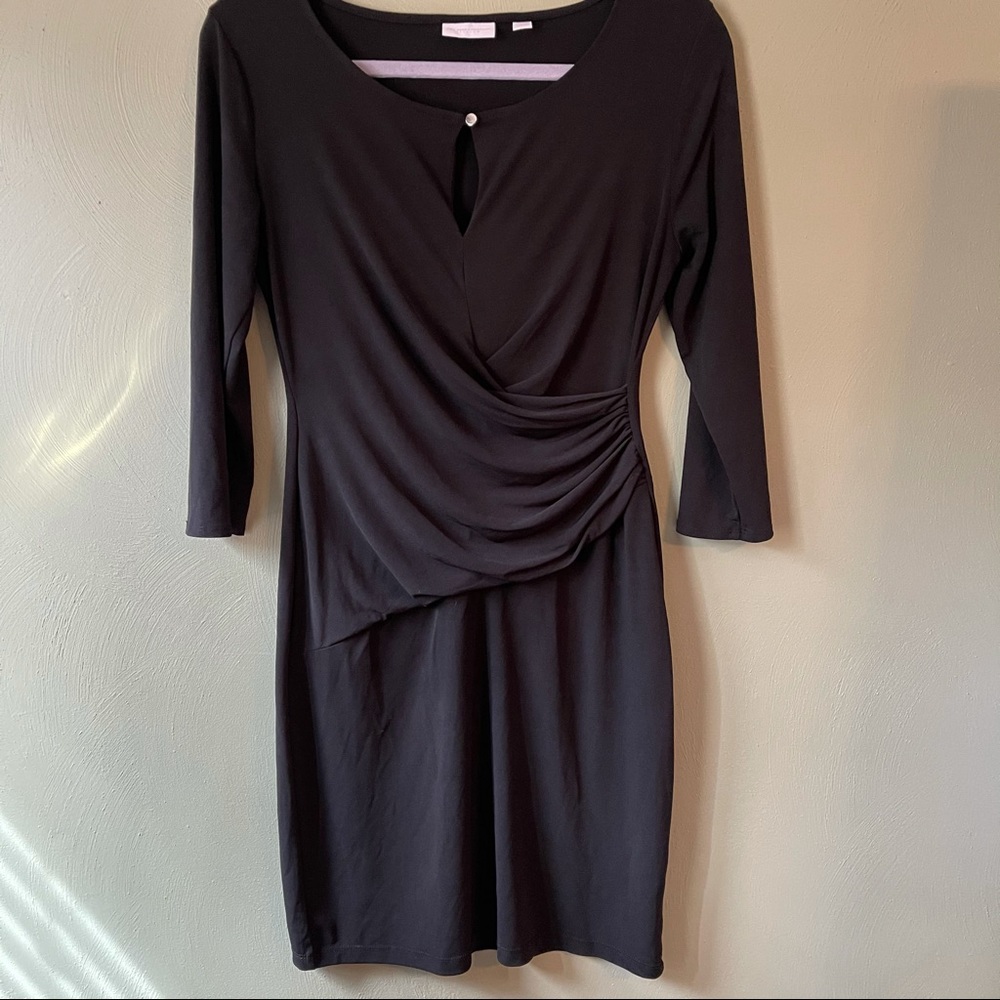 Black wrap work dress